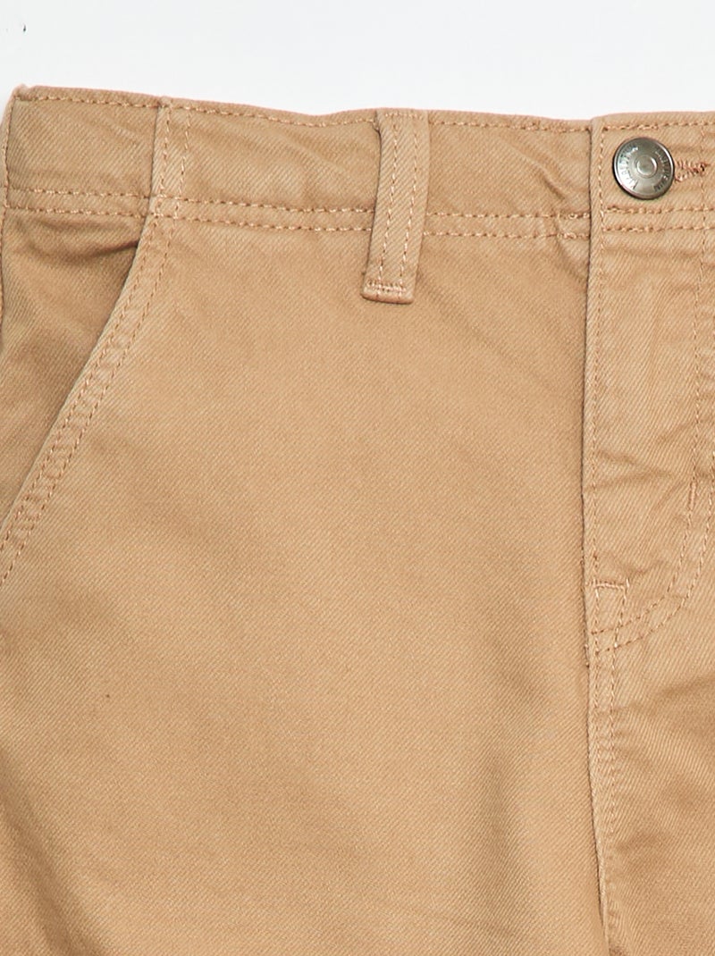 Effen broek met meerdere zakken Biege - Kiabi