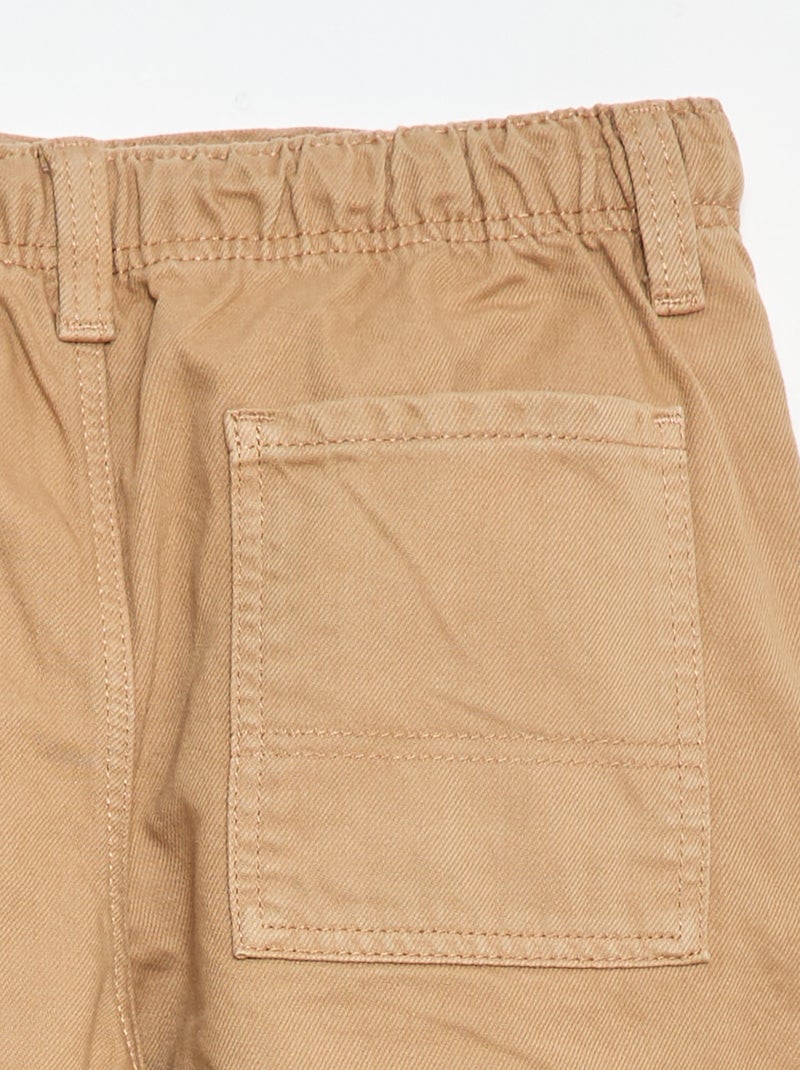 Effen broek met meerdere zakken Biege - Kiabi