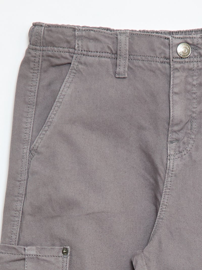Effen broek met meerdere zakken Grijs - Kiabi