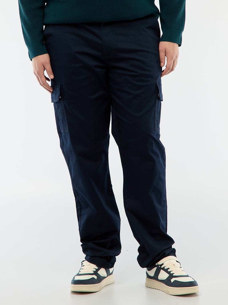 Effen broek met zakken Blauw - Kiabi