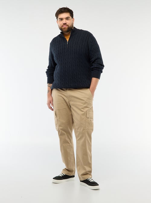 Effen broek met zakken en riemlussen - Kiabi