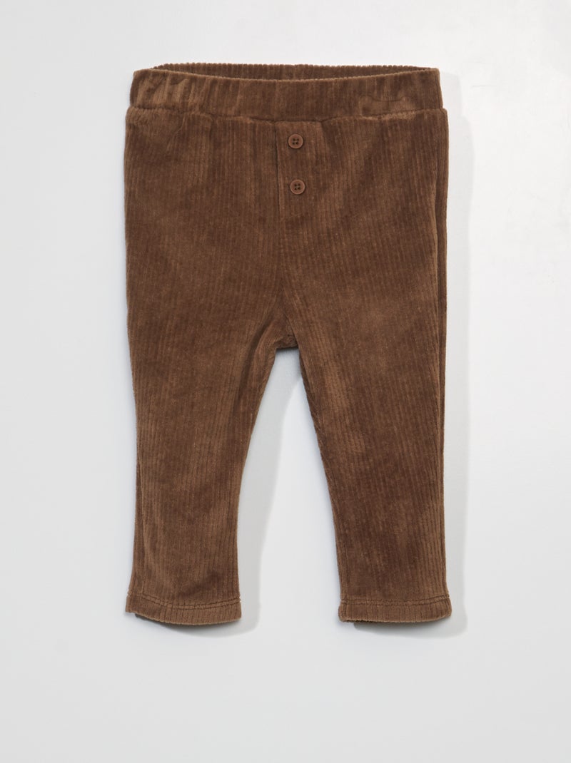 Effen broek van corduroy ORANJE - Kiabi