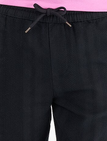 Effen broek van gestructureerde stof
