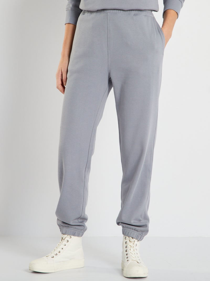 Effen broek van joggingstof BLAUW - Kiabi