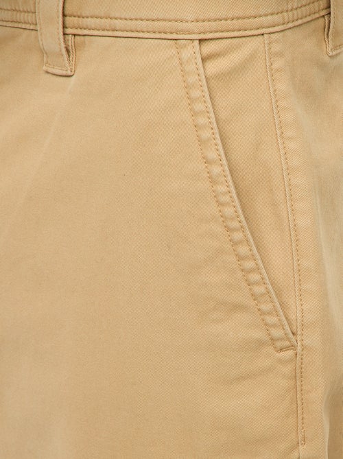 Effen broek van keperstof met wijde pijpen - Kiabi