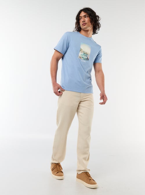 Effen broek van lichte en zachte stof - Kiabi