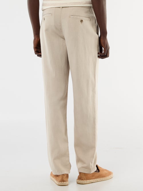 Effen broek van lichte en zachte stof - Kiabi