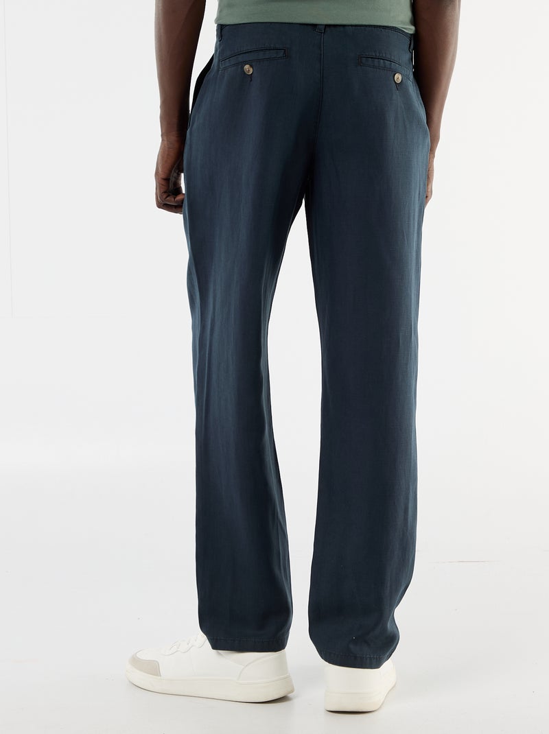 Effen broek van lichte en zachte stof Blauw - Kiabi