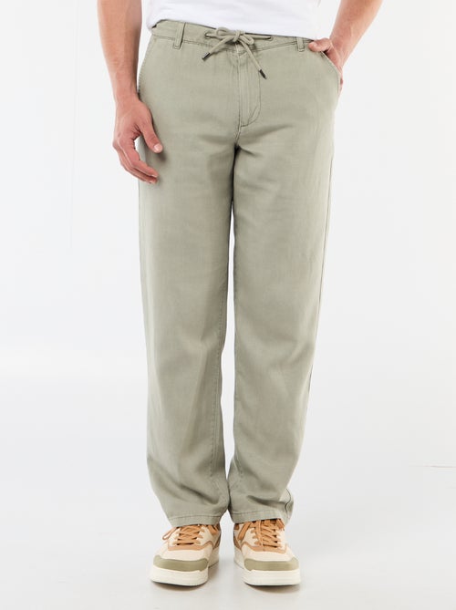 Effen broek van lichte en zachte stof - Kiabi