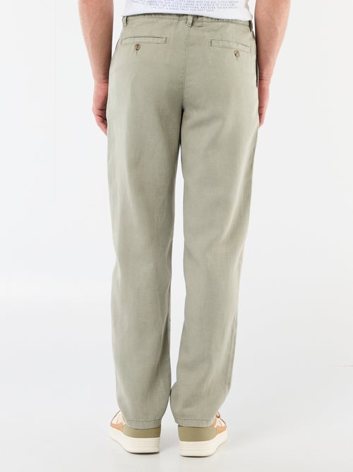 Effen broek van lichte en zachte stof - Kiabi