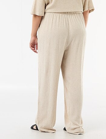 Effen broek van linnenmix