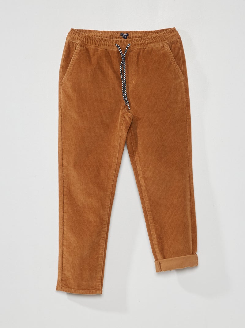 Effen broek van velours BIEGE - Kiabi