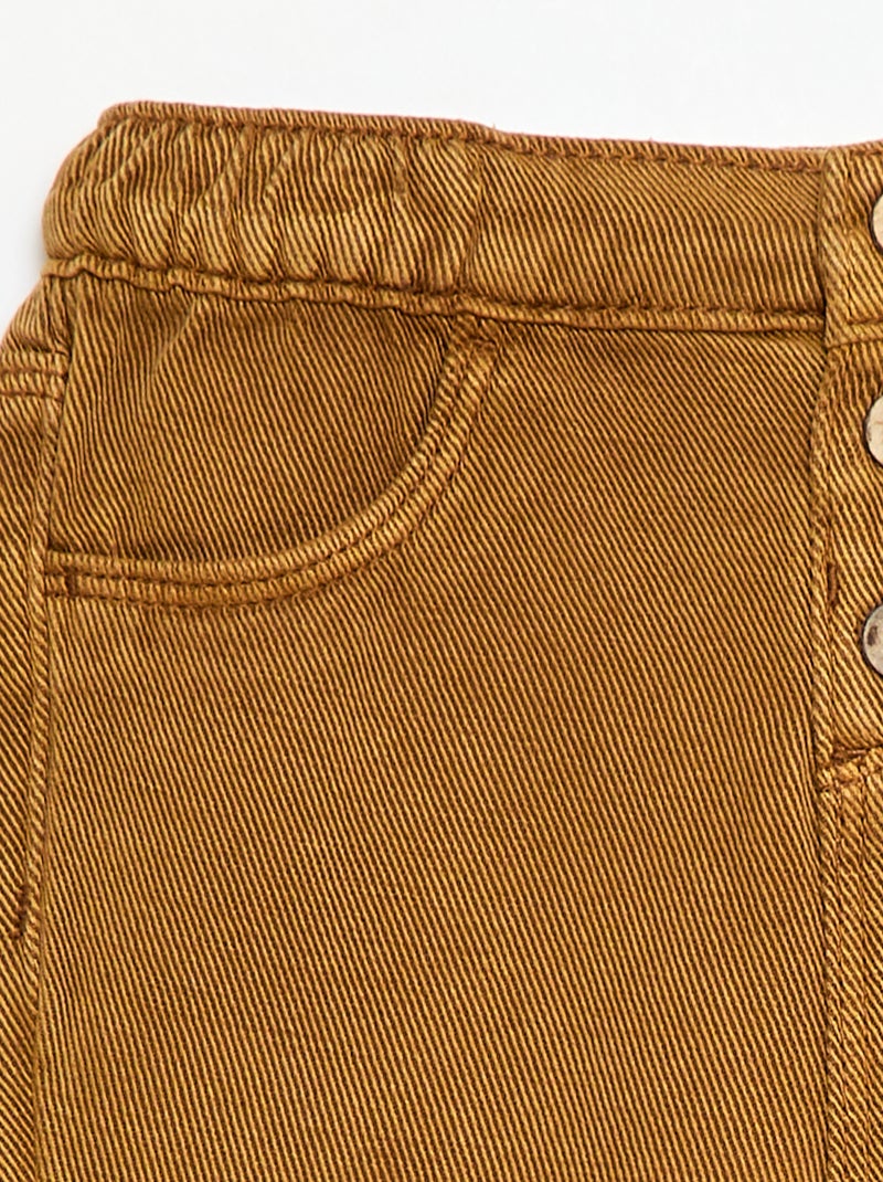 Effen broek van zachte stof met relax fit Bruin - Kiabi