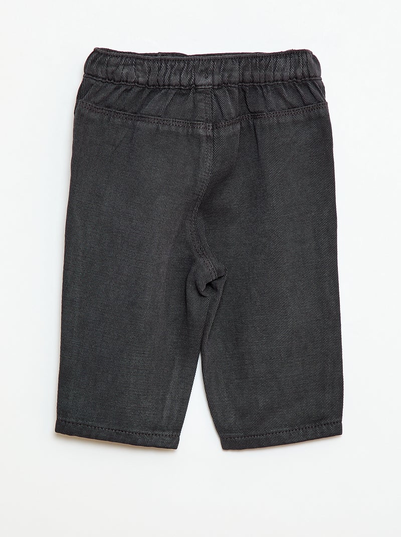 Effen broek van zachte stof met relax fit Zwart - Kiabi