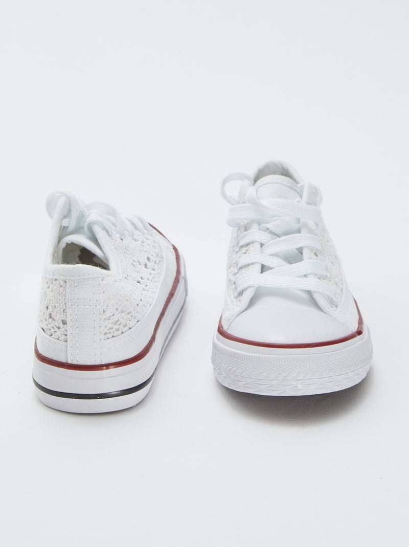 Effen canvas sneaker Wit - Kiabi