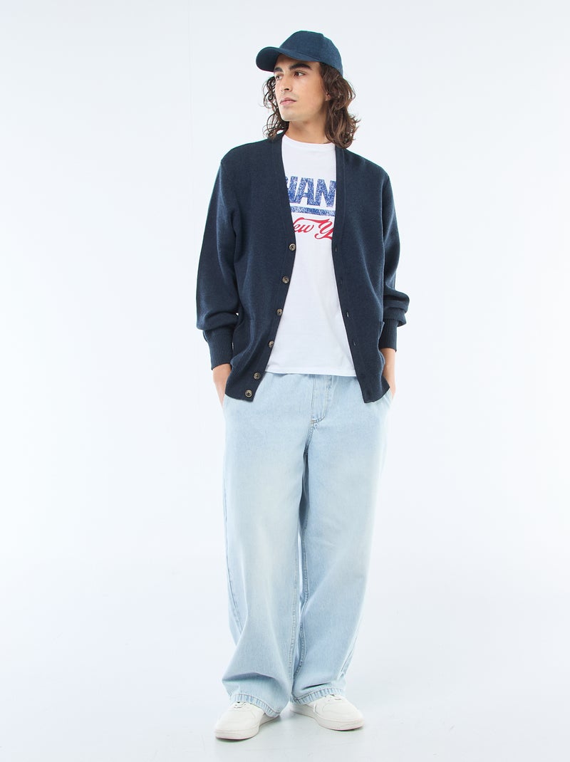 Effen cardigan Blauw - Kiabi