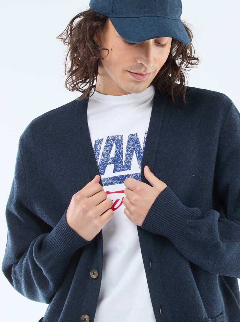 Effen cardigan Blauw - Kiabi