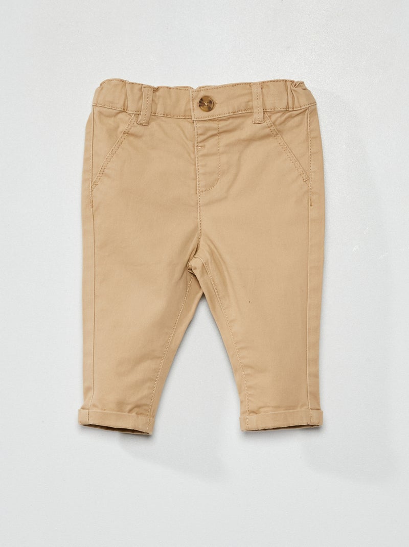 Effen chino Beige - Kiabi