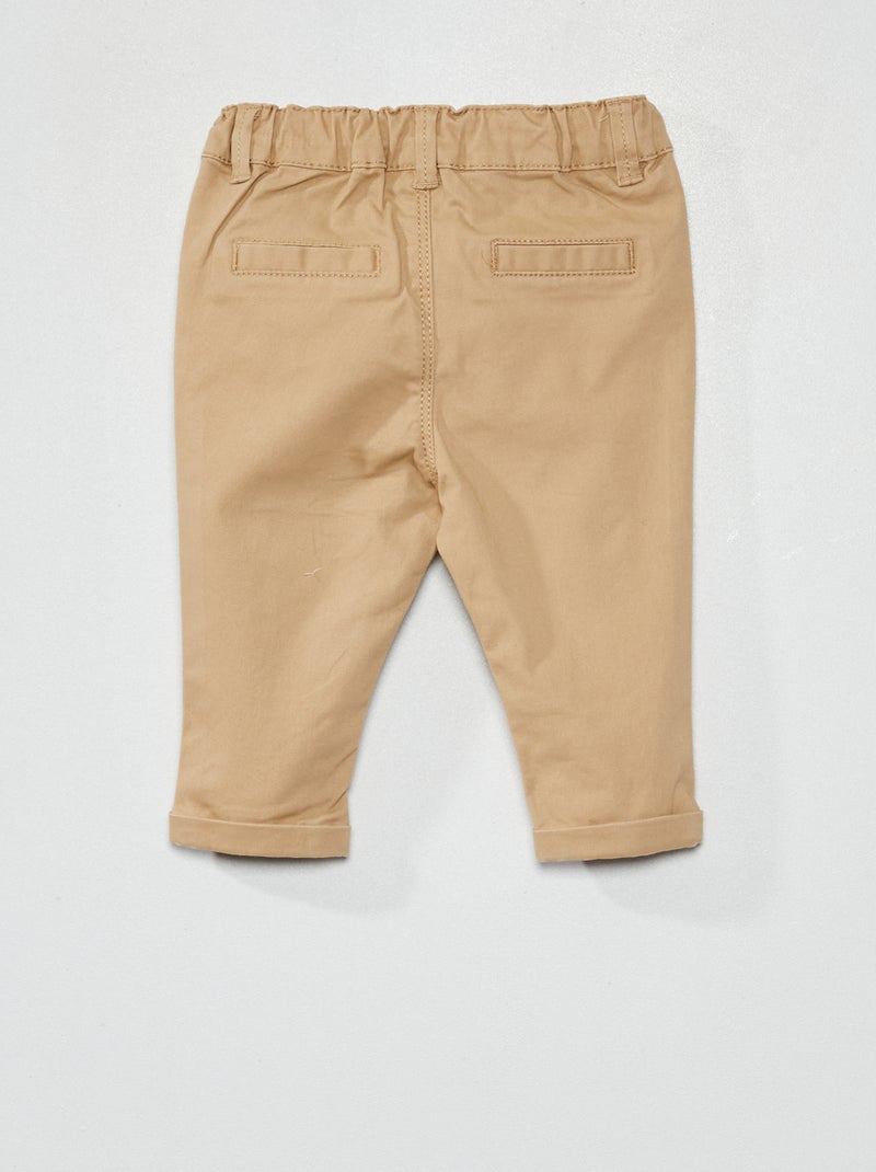 Effen chino Beige - Kiabi