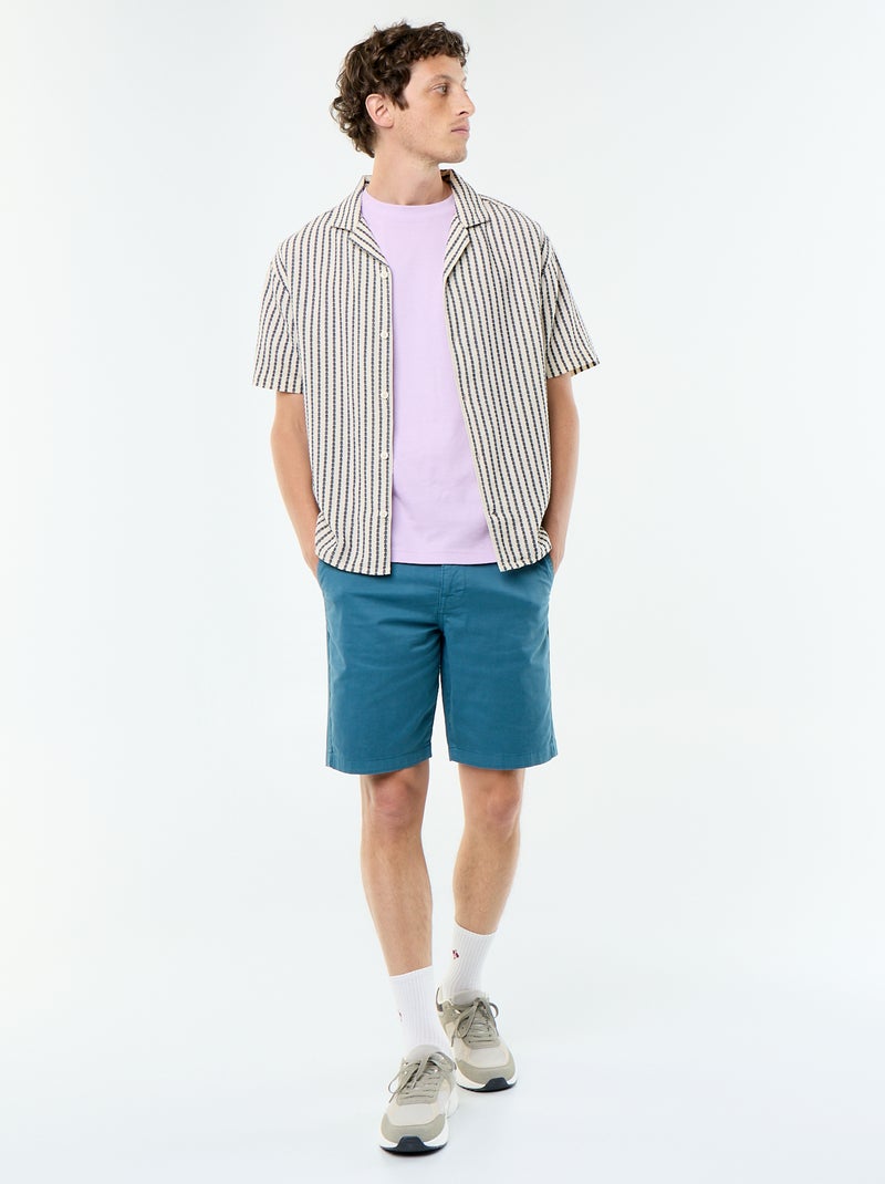 Effen chino bermuda Blauw - Kiabi