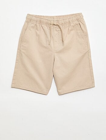 Effen chino bermuda met trekkoordjes