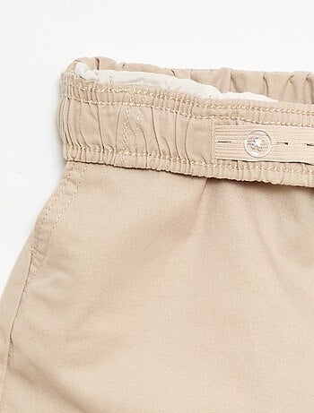 Effen chino bermuda met trekkoordjes