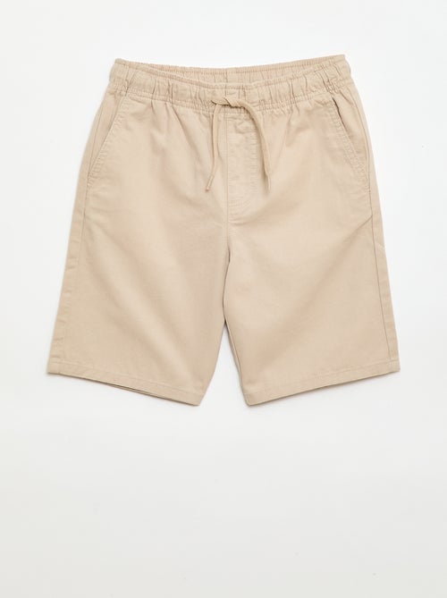 Effen chino bermuda met trekkoordjes - Kiabi