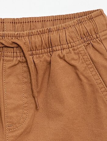 Effen chino bermuda met trekkoordjes