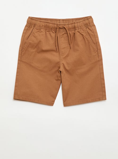 Effen chino bermuda met trekkoordjes - Kiabi