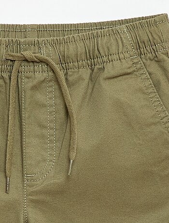 Effen chino bermuda met trekkoordjes