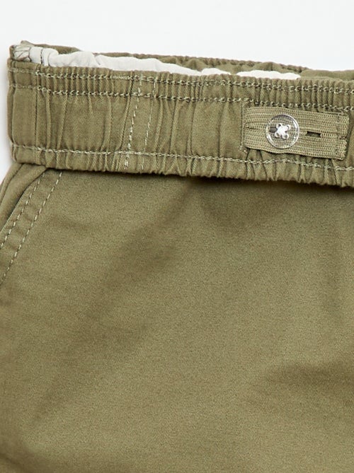 Effen chino bermuda met trekkoordjes - Kiabi
