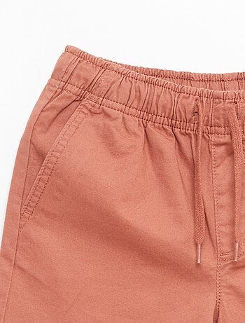 Effen chino bermuda met trekkoordjes