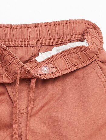 Effen chino bermuda met trekkoordjes
