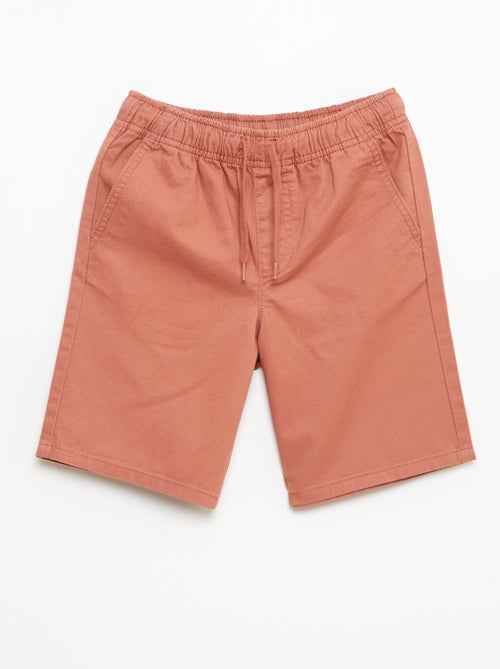 Effen chino bermuda met trekkoordjes - Kiabi