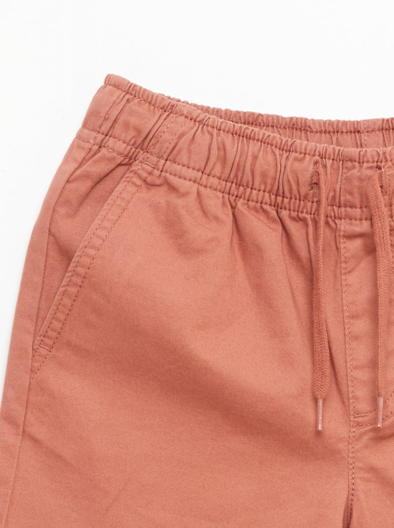 Effen chino bermuda met trekkoordjes Rose - Kiabi