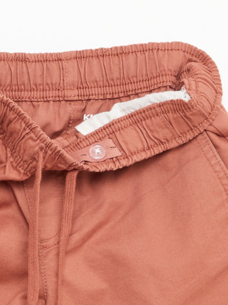Effen chino bermuda met trekkoordjes Rose - Kiabi