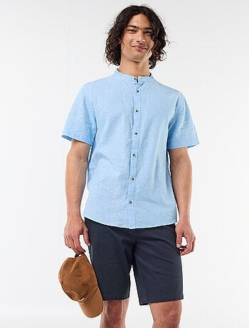 Effen chino bermuda van dobby