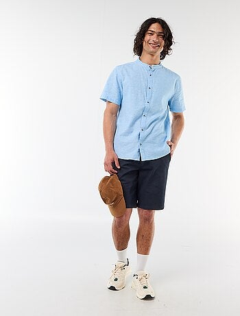 Effen chino bermuda van dobby