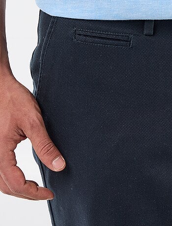 Effen chino bermuda van dobby