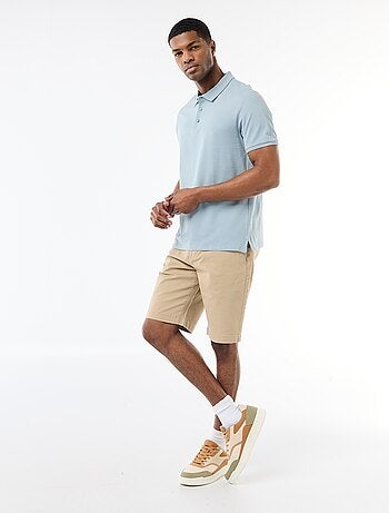 Effen chino bermuda van katoentwill