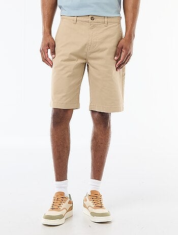 Effen chino bermuda van katoentwill