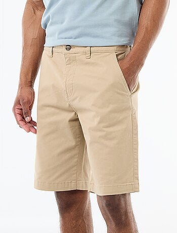 Effen chino bermuda van katoentwill