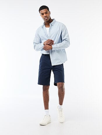 Effen chino bermuda van katoentwill