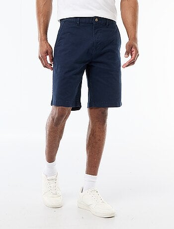 Effen chino bermuda van katoentwill