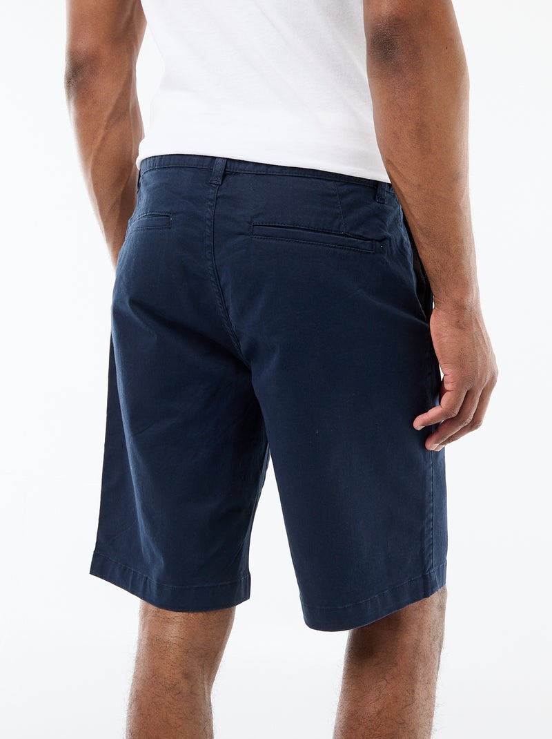 Effen chino bermuda van katoentwill Blauw - Kiabi