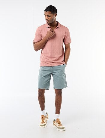 Effen chino bermuda van katoentwill