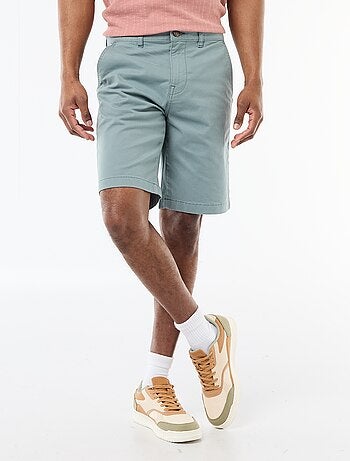Effen chino bermuda van katoentwill