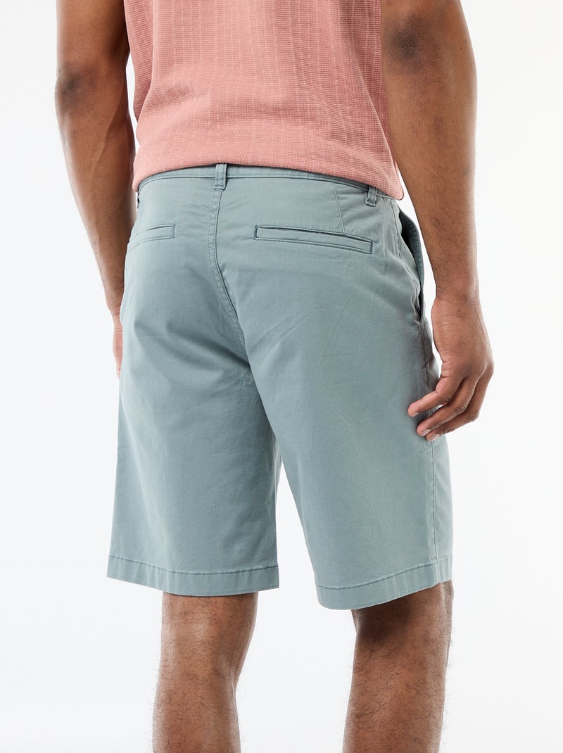 Effen chino bermuda van katoentwill Blauw - Kiabi