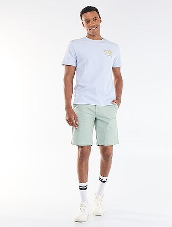 Effen chino bermuda van katoentwill