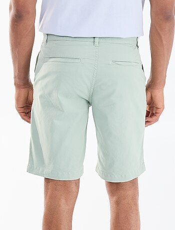 Effen chino bermuda van katoentwill